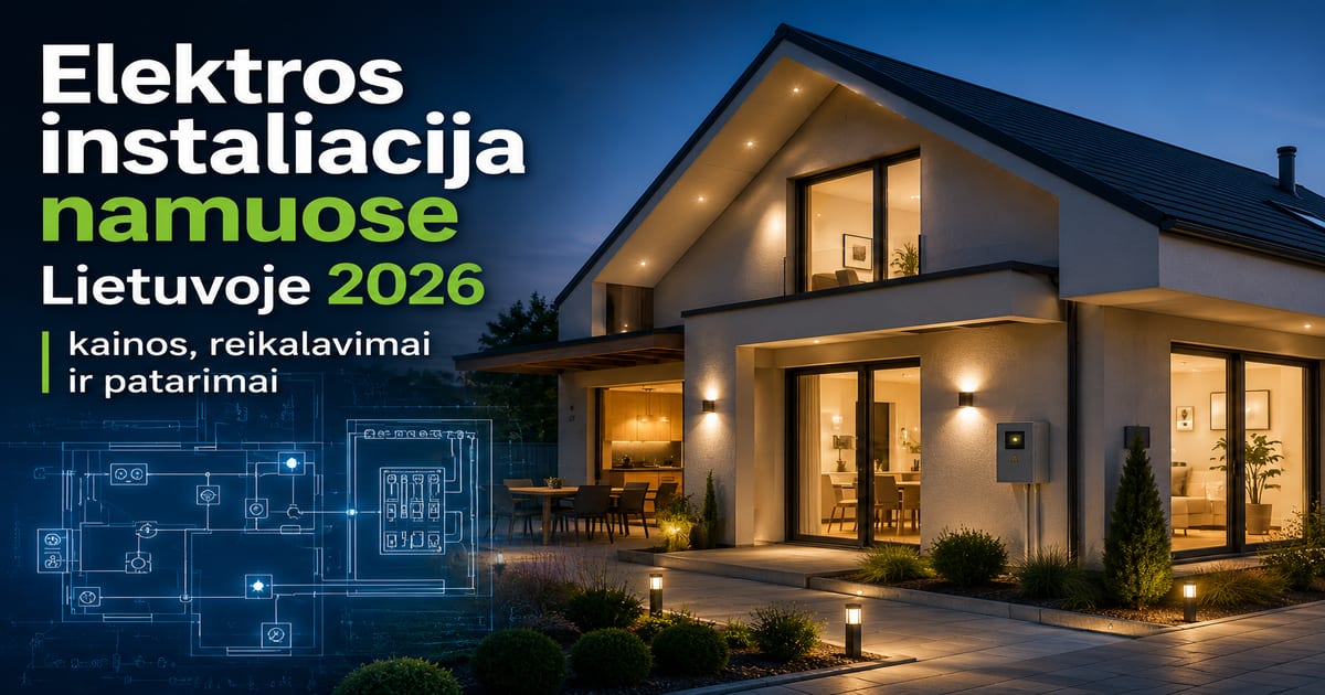 Išmanaus namo elektros instaliacija 2026 — kaina ir ko reikia