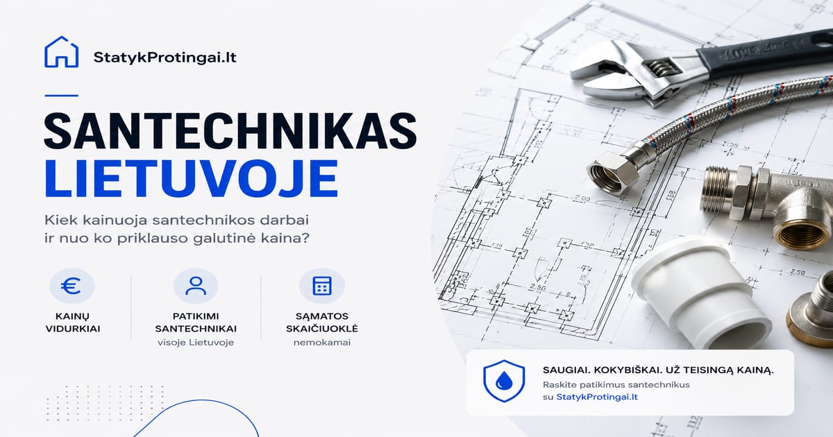 Santechnikas kaina Lietuvoje 2026 – santechnikos darbų įkainiai